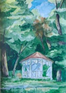 Салова Дарья - Беседка в городском саду. Пленэр 2025
